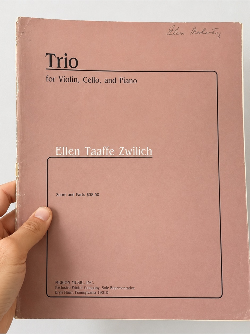 Ellen Taaffe Zwilich Trio for Violin Cello and Piano Sheet Music Score Merion